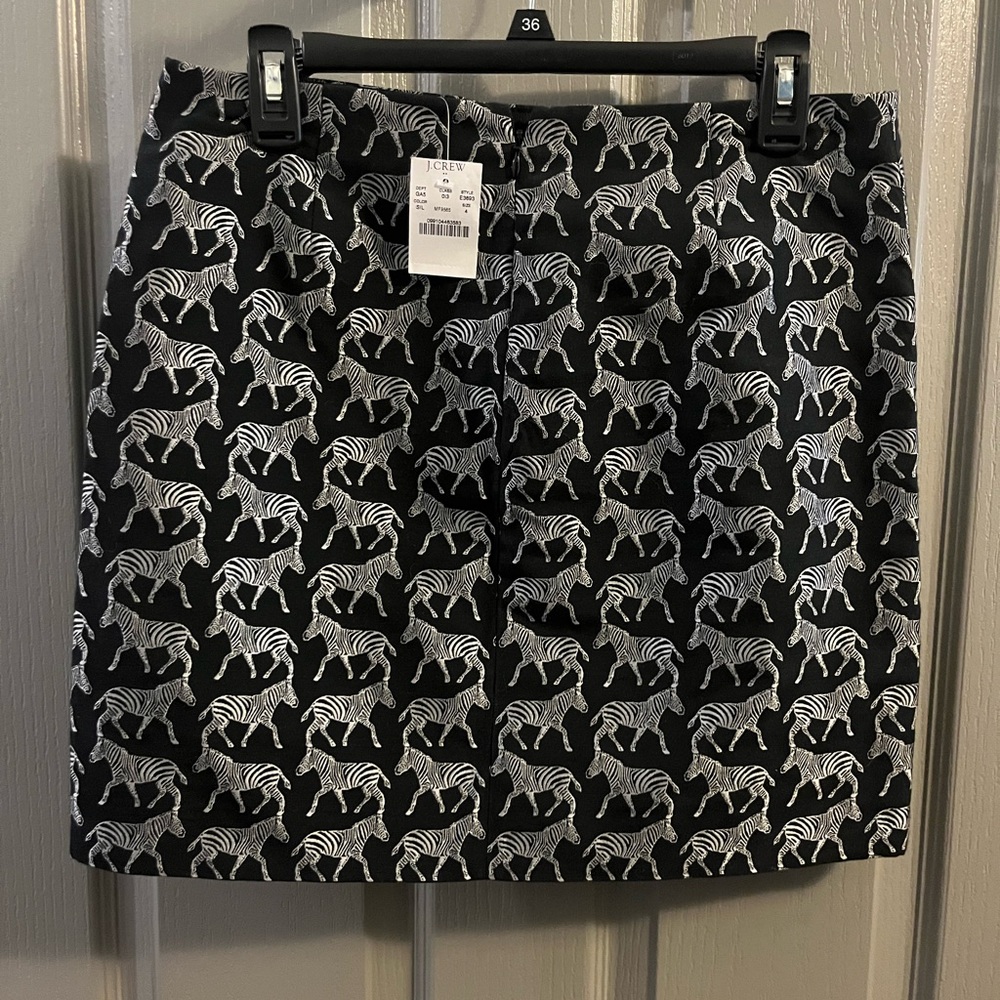 J. Crew Black and White Zebra Mini Skirt